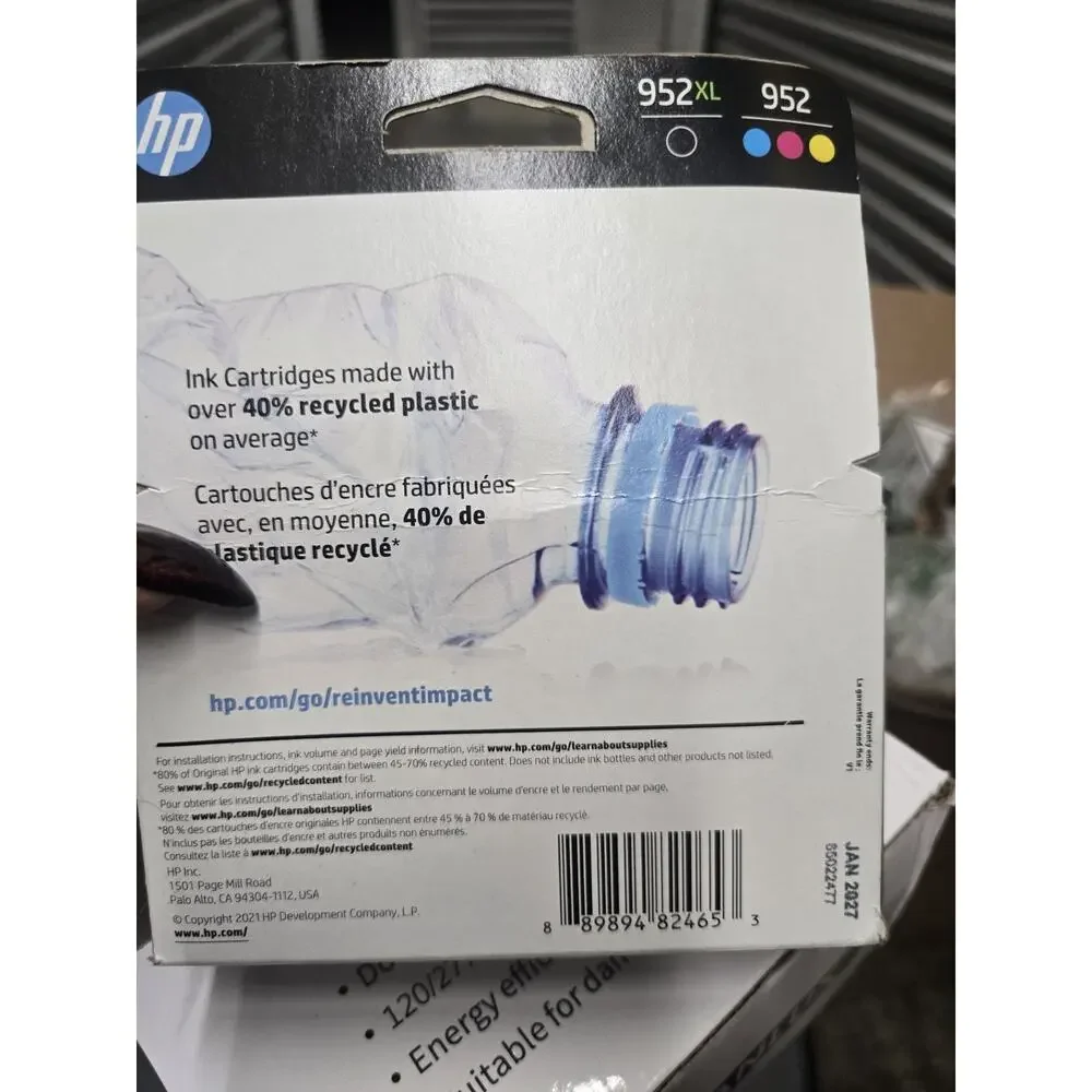 HP 952XL Black + 952 Cyan, Magenta, Yellow Ink, OfficeJet 8702 7720 N9K28AN